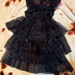 Wednesday outfit Black Tiered Dress